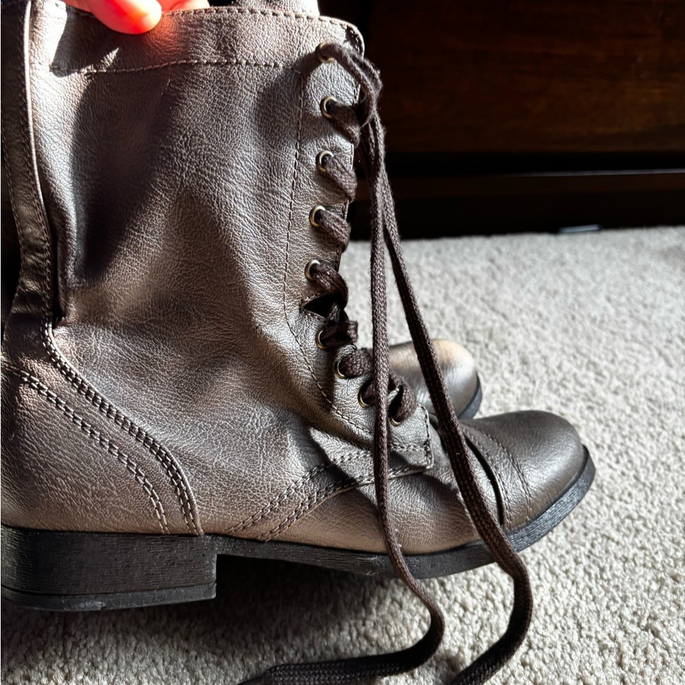 SOLD Brown Lace-Up Ankle Boots